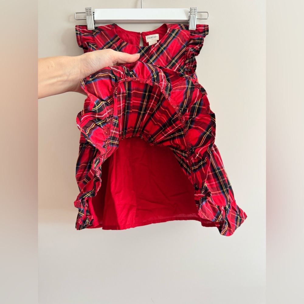 Crewcuts Girls' Tartan Ruffle Tiered Dress Holiday Christmas Plaid Sz 3 - Picture 6 of 13